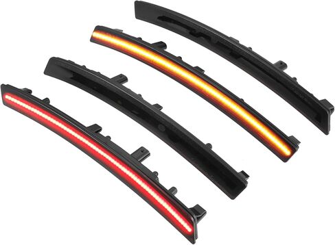 LED الجانب ماركر ضوء 22771196 الجبهة الخلفية بدوره أضواء الإشارة الحاجز مصابيح Sidemarker لشفروليه كورفيت C7 عدسة سوداء العنبر الأحمر LED ضوء 2 زوج in Saudi Arabia