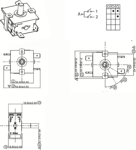 HQRP Heavy-Duty Rotary Switch 3-Position 2-Speed 120V-250V, 15A Fan Heater Speed Selector, UL Listed in Saudi Arabia