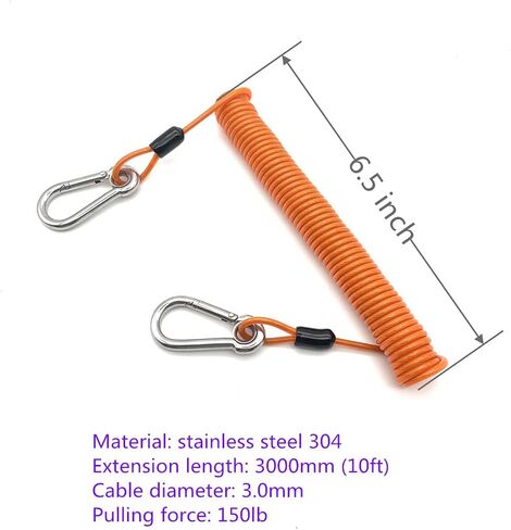 4 عبوات من حبل الصيد الملفوف من الفولاذ المقاوم للصدأ داخل حبل أمان شديد التحمل لصيد الأسماك، حبل تمديد لأدوات الصيد في أعماق البحار، مجاذيف قضيب الكاياك in Kuwait