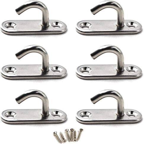 M5 Ceiling Hook Pad Eye Plate 305 Stainless Steel Wall Mount Hook Heavy Duty for Hanging (Pack of 8,Screws Included) in Saudi Arabia