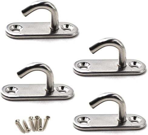 M5 Ceiling Hook Pad Eye Plate 305 Stainless Steel Wall Mount Hook Heavy Duty for Hanging (Pack of 8,Screws Included) in Saudi Arabia
