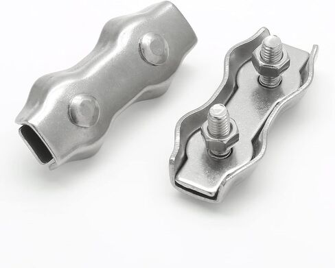 10 قطعة M5 سلك حبل مشبك كابل 304 الفولاذ المقاوم للصدأ دوبلكس الترباس سلك حبل كليب ل 5/16 "قطر سلك كابل in Kuwait