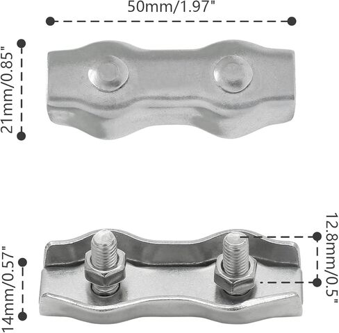 10 قطعة M5 سلك حبل مشبك كابل 304 الفولاذ المقاوم للصدأ دوبلكس الترباس سلك حبل كليب ل 5/16 "قطر سلك كابل in Kuwait