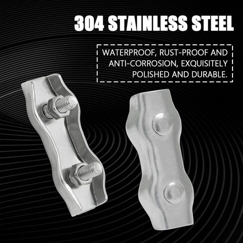 10 قطعة M5 سلك حبل مشبك كابل 304 الفولاذ المقاوم للصدأ دوبلكس الترباس سلك حبل كليب ل 5/16 "قطر سلك كابل in Kuwait