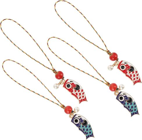 KESYOO Car Key Chain 4pcs Ornament Car Keychains Backpack Keychains Japanese Omamori Fortune Charm Keyring Pocket Keychain Phone Charms Strap Carp Flags Pendant Bag in Saudi Arabia