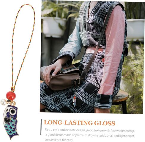 KESYOO Car Key Chain 4pcs Ornament Car Keychains Backpack Keychains Japanese Omamori Fortune Charm Keyring Pocket Keychain Phone Charms Strap Carp Flags Pendant Bag in Saudi Arabia