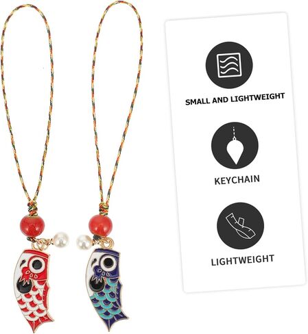 KESYOO Car Key Chain 4pcs Ornament Car Keychains Backpack Keychains Japanese Omamori Fortune Charm Keyring Pocket Keychain Phone Charms Strap Carp Flags Pendant Bag in Saudi Arabia