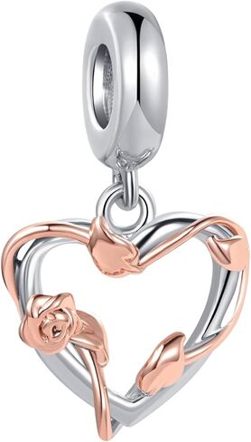 Butterfly Rose Heart Charm Compatible Pandora Charm Bracelet Women Butterfly Animal Dangle Pendant Girls Anniversary Birthday in Saudi Arabia