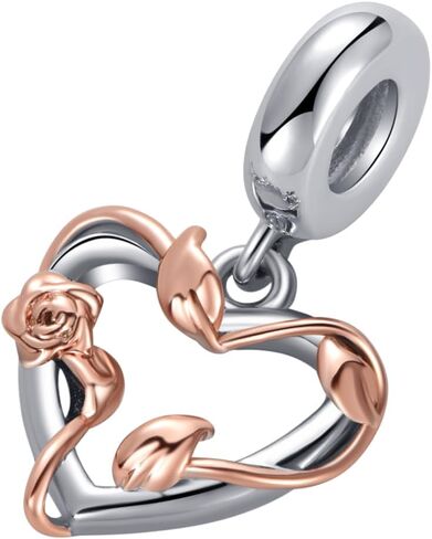 Butterfly Rose Heart Charm Compatible Pandora Charm Bracelet Women Butterfly Animal Dangle Pendant Girls Anniversary Birthday in Saudi Arabia