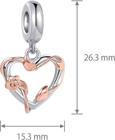 Butterfly Rose Heart Charm Compatible Pandora Charm Bracelet Women Butterfly Animal Dangle Pendant Girls Anniversary Birthday in Saudi Arabia