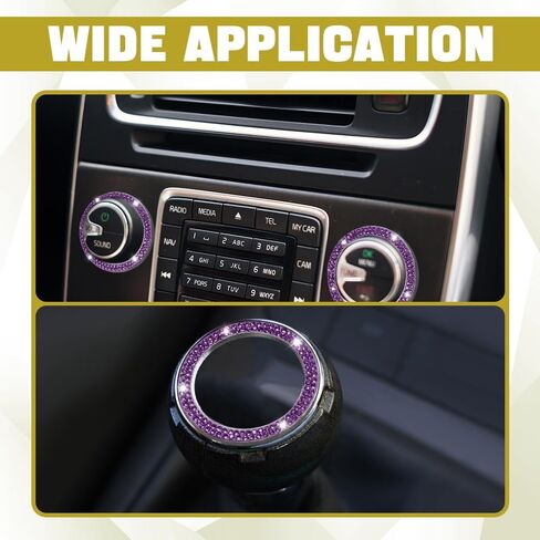 Car Bling Crystal Rhinestone Engine Start Ring Decals, Push to Start Button Cover, Key Ignition & Knob Bling Ring, Key Ignition Knob Bling Ring, Bling Car Accessories for Women in Kuwait