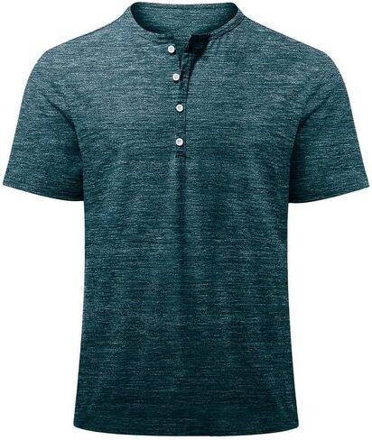 JMIERR Men's Muscle Slim Cotton T Shirt V-Neck Henley Shirt Gym Workout Athletic Tee Shirts in Kuwait