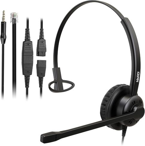 Mairdi Phone Headset with Microphone Noise Canceling, Telephone Headset with RJ9 Jack for Landline Deskphone, Office Headset for Call Centers, Works for Yealink Avaya Cisco Polycom in Saudi Arabia