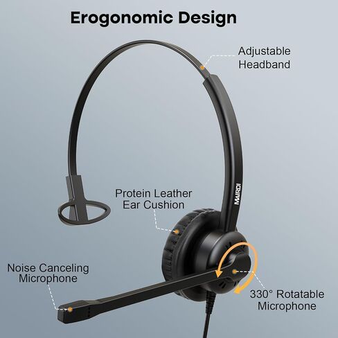 Mairdi Phone Headset with Microphone Noise Canceling, Telephone Headset with RJ9 Jack for Landline Deskphone, Office Headset for Call Centers, Works for Yealink Avaya Cisco Polycom in Saudi Arabia