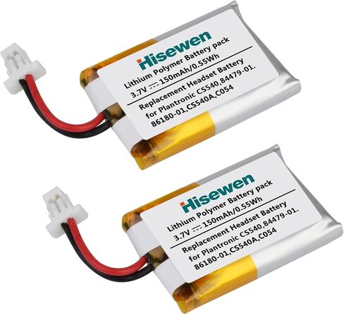 Hisewen CS540 بطارية 2 حزمة، C054 بطارية بديلة لبلنترونيكس CS540 CS540A C054 سماعة رأس لاسلكية 84479-01، 86180-01 in Kuwait