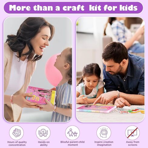 مجموعة صنع أساور خرز الطين من فونتوبيا، 40 لونًا من خرز طين البوليمر لصنع المجوهرات، طقم أساور الصداقة مكون من 5300+ قطعة من خرز هيشي مع سحر خرز الحروف الأبجدية، هدايا حرفية للفتيات من عمر 8 إلى 12 عامًا in Kuwait