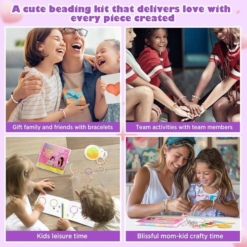 مجموعة صنع أساور خرز الطين من فونتوبيا، 40 لونًا من خرز طين البوليمر لصنع المجوهرات، طقم أساور الصداقة مكون من 5300+ قطعة من خرز هيشي مع سحر خرز الحروف الأبجدية، هدايا حرفية للفتيات من عمر 8 إلى 12 عامًا in Kuwait