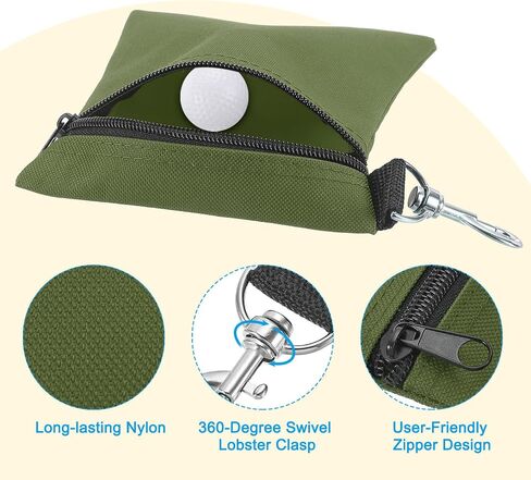 PATIKIL Golf Tee Pouch, Zipper Golf Ball Bag with Metal Lobster Claw Clip for Men Women Valuables Holder in Saudi Arabia