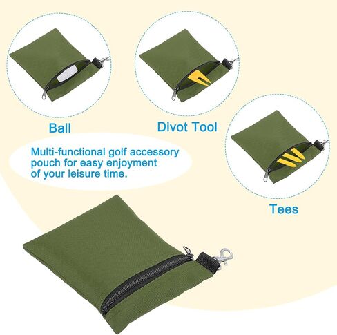 PATIKIL Golf Tee Pouch, Zipper Golf Ball Bag with Metal Lobster Claw Clip for Men Women Valuables Holder in Saudi Arabia