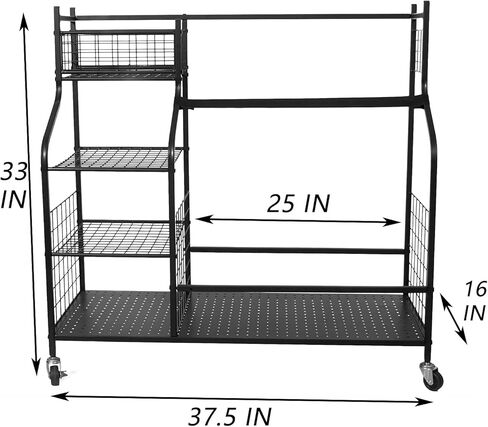 Aozora Golf Bag Organizer Stand Rack with Caster Wheels Fit 2 Golf Bags and Other Golfing Equipment and Accessories (Matte Black) in Kuwait