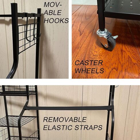 Aozora Golf Bag Organizer Stand Rack with Caster Wheels Fit 2 Golf Bags and Other Golfing Equipment and Accessories (Matte Black) in Kuwait