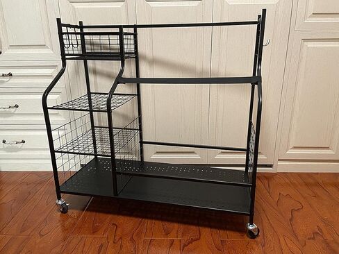 Aozora Golf Bag Organizer Stand Rack with Caster Wheels Fit 2 Golf Bags and Other Golfing Equipment and Accessories (Matte Black) in Kuwait