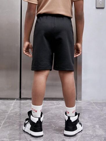 Floerns Boy's Letter Print Drawstring Waist Athletic Running Track Shorts in Saudi Arabia