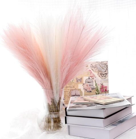 60 قطعة من عشب بامباس الصناعي الوردي، 17.7 بوصة عشب بامباس الاصطناعي لمزهريات بوهو القصيرة، ديكور الغرفة الوردي، قطع مركزية للزفاف، تنسيق الزهور، زينة عيد الأم in Kuwait