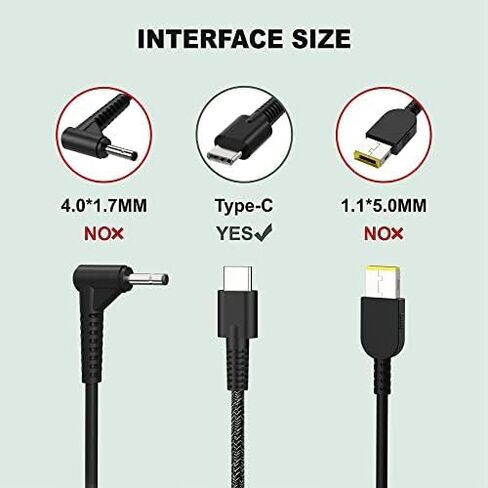 شاحن HP USB C 90 وات جديد نحيف، مناسب لـ Hp Spectre X360، EliteBook 1040 G4، Chromebook شحن سريع من النوع C محول طاقة للكمبيوتر المحمول للسفر in Kuwait