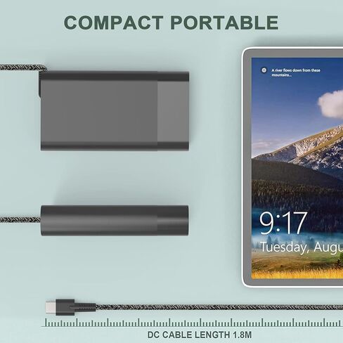 شاحن HP USB C 90 وات جديد نحيف، مناسب لـ Hp Spectre X360، EliteBook 1040 G4، Chromebook شحن سريع من النوع C محول طاقة للكمبيوتر المحمول للسفر in Kuwait