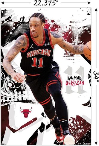 Trends International NBA Chicago Bulls - ملصق حائط DeMar DeRozan 22، 22.37 بوصة × 34.00 بوصة، نسخة غير مؤطرة in Saudi Arabia