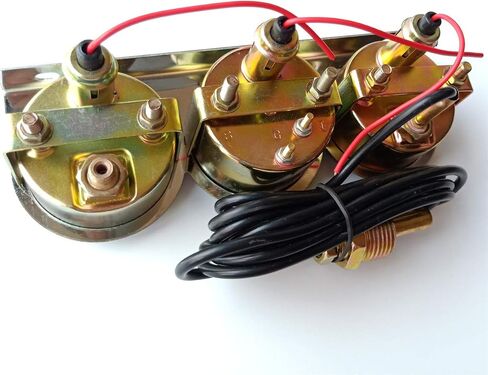 KYMY Triple Gauge Kit,Oil Volt Water Gauge - Chrome Oil Pressure, Voltage,and Water Temperature,3 in 1 Car Triple Meter Auto Gauge Set in Saudi Arabia