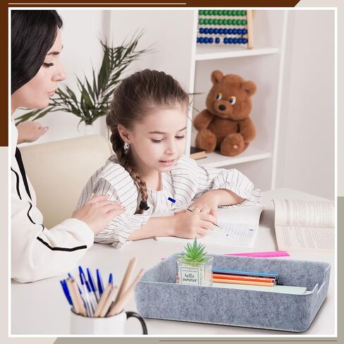 Buryeah 3 Pcs Stackable Desk Letter Tray 12.99 x 9.84 Inch Soft Felt Tray Paper Tray Organizer Document Tray Drawer Organizer Felt Storage Bins for Office Classroom File Magazine Organizing Supply in Saudi Arabia