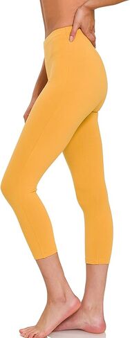 Women's Solid Basic Premium Cotton Capri Leggings in Saudi Arabia