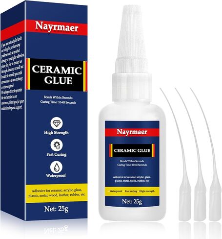 Ceramic Glue, Glue for Porcelain and Pottery Repair, Instant Strong Glue for Pottery, Porcelain, Glass, Plastic, Metal, Rubber and DIY Craft (25, Grams) in Saudi Arabia