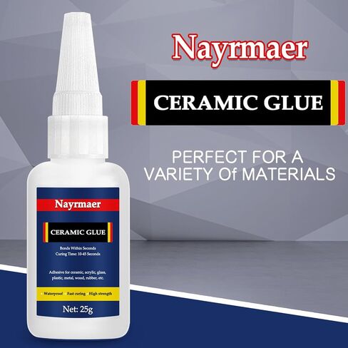 Ceramic Glue, Glue for Porcelain and Pottery Repair, Instant Strong Glue for Pottery, Porcelain, Glass, Plastic, Metal, Rubber and DIY Craft (25, Grams) in Saudi Arabia
