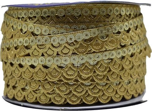 Craft Love Gota Patti Lace Border 18.5 Yards/ 17 Meters for Saree Blouse Dupatta Lehenga Sewing Crafts (1.5 cm Wide), ART-18042022B1 in Saudi Arabia