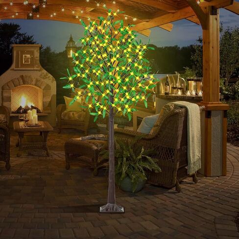 Lighted Olive Trees Artificial 4ft 60 LED Lights for Decoration Inside Outside, Prelit Fake Tree with 12 Fruits 120 Leaves Remote Electric Greenery Lights for Christmas Wedding Holiday Home Decor in Saudi Arabia