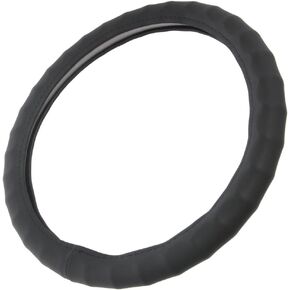 غطاء / واقي عجلة القيادة بمقبض مريح من Motor Trend لعجلات القيادة صغيرة الحجم في السيارات وسيارات الدفع الرباعي والقوارب (13.5-14.5 بوصة) (جلد صناعي من ألياف الكربون (أسود)) in Kuwait