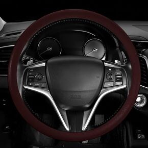 auto Universal Steering Wheel Cover, Silicone Steering Wheel Cover, Easy to disassemble, Non-Slip Soft Steering Wheel Cover (Red)