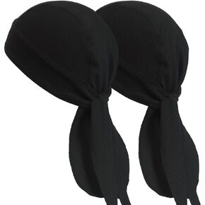 Cooling Helmet Liner Do Rag Skull Cap for Men Sweat Cycling Beanie - Pirate Bandana 2Pcs