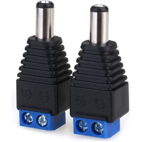 2PCS 12V 5.5mm x 2.1mm DC Power Connector Adapter, JEEUE 12/24V Male Power Jack Socket for Led Strip CCTV Security Camera Cable Wire Ends Plug Barrel in Saudi Arabia
