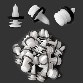 25PCS Door Trim Panel Retainer with Sealer Trim Cover Clip - Compatible with Ford C-Max Edge Escape Explorer F-150 Mustang Focus Flex Fusion Taurus Lincoln MKC MKX MKZ OEM - W713297-S300 1025401-00-A