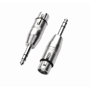 XYFD XLR to 1/4 Inch TRS Mono Adapter, Balanced Quarter Inch 6.35mm Male to XLR Male Adapter Audio Converter Compatible with Mixer,Microphone,Stereo(2 Pack) (XLR Male to 1/4"" TRS Adapter)