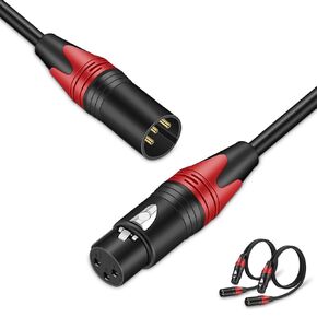 2Pack XLR Cable, 3ft-2 Pack Microphone Cable Male to Female Balanced 3 PIN Microphone Cord Compatible with Audio Interface/Mixer/Speaker Systems and More