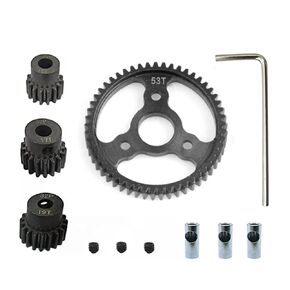 32P 54T Metal Spur Gear with 15T/17T/19T Pinions Gear Set for 1/10 RC Car Traxxas Slash 4x4 4WD/2WD/VXL Rustler 4x4