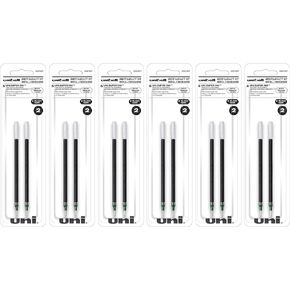 uni-ball Gel uni-ball Impact RT Retractable Pen Refills, Bold Point, Black Ink, Pack of 2, 6 Packs