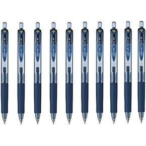 Uni-ball Signo RT Rubber Grip & Click Retractable Ultra Micro Point Gel Pens -0.38mm-blue black Ink- Value Set of 10