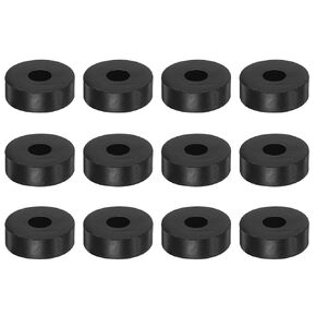 12pcs Rubber Spacer 1.57 Inch OD 0.4 Inch ID 0.4 Inch Thick Neoprene Round Anti Vibration Isolation Pads Isolator Rubber Washers Bushings for Home Cars Boat Accessories, Black