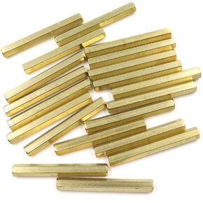 M4 x 50mm Female Threaded Brass Hexagonal Nut Standoff Spacer 20 Pcs